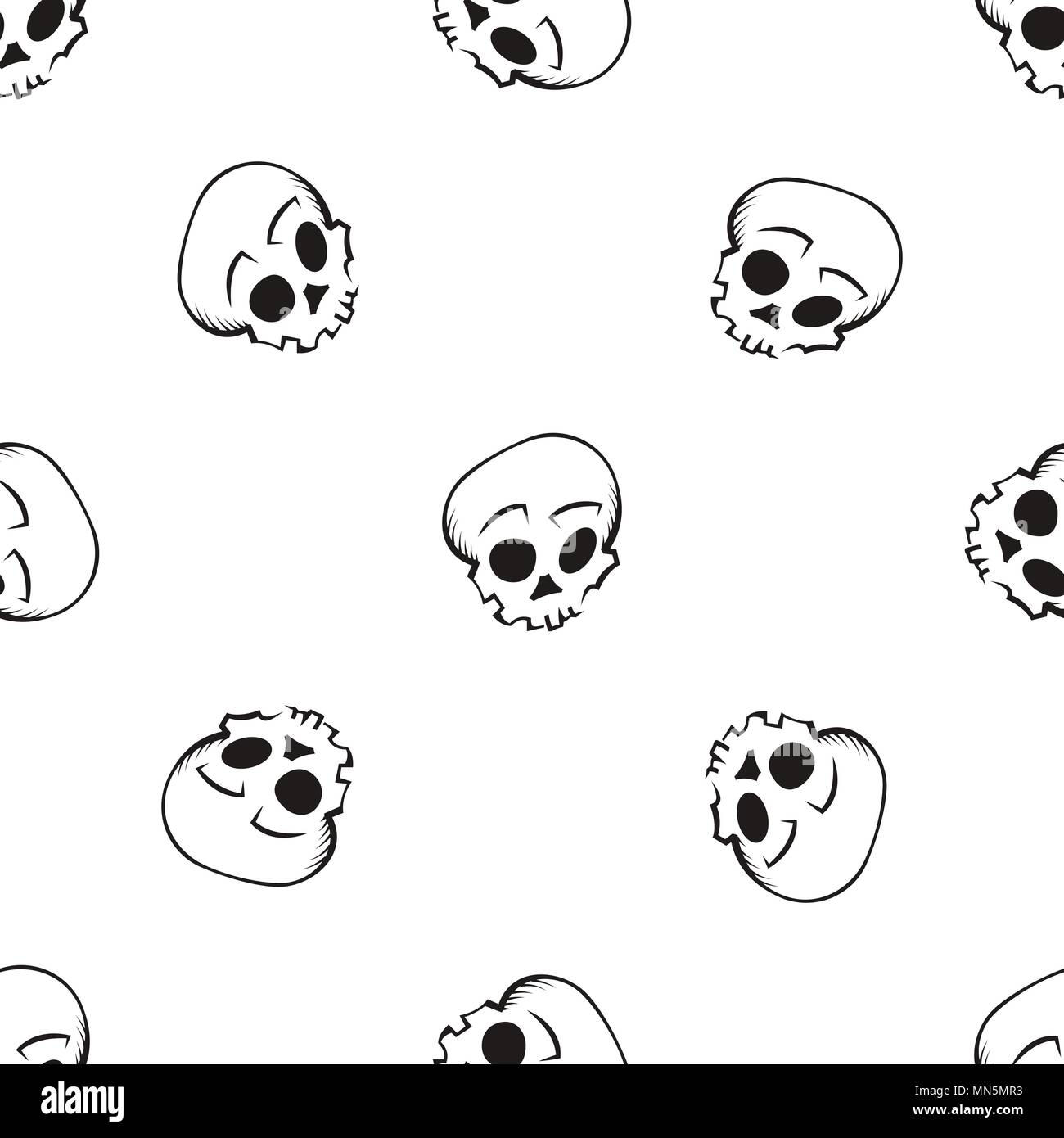 Carino seamless pattern con teschi. Vettore di Creative texture. Illustrazione Vettoriale