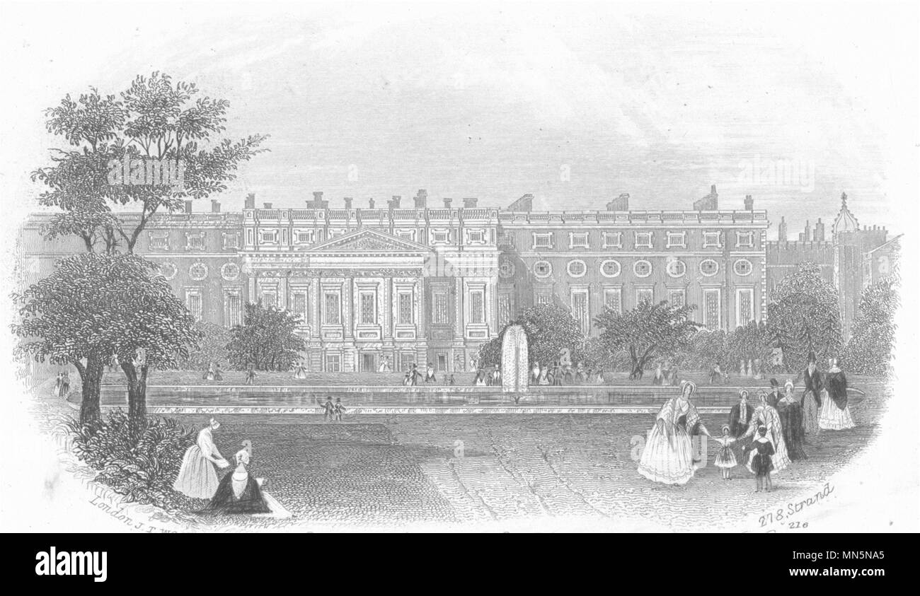 Londra. Hampton Court Palace Le Palais de Hampton Court c1855 stampa vecchi Foto Stock