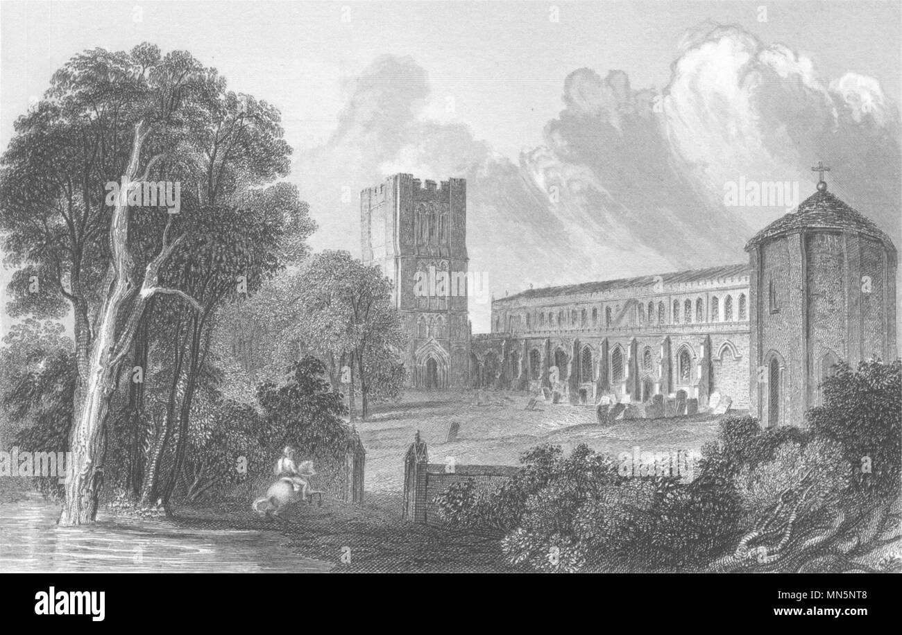 SUFFOLK. Suffolk. Bury St Edmunds Abbey. Sargent. Buona di acciaio inciso 1854 Foto Stock