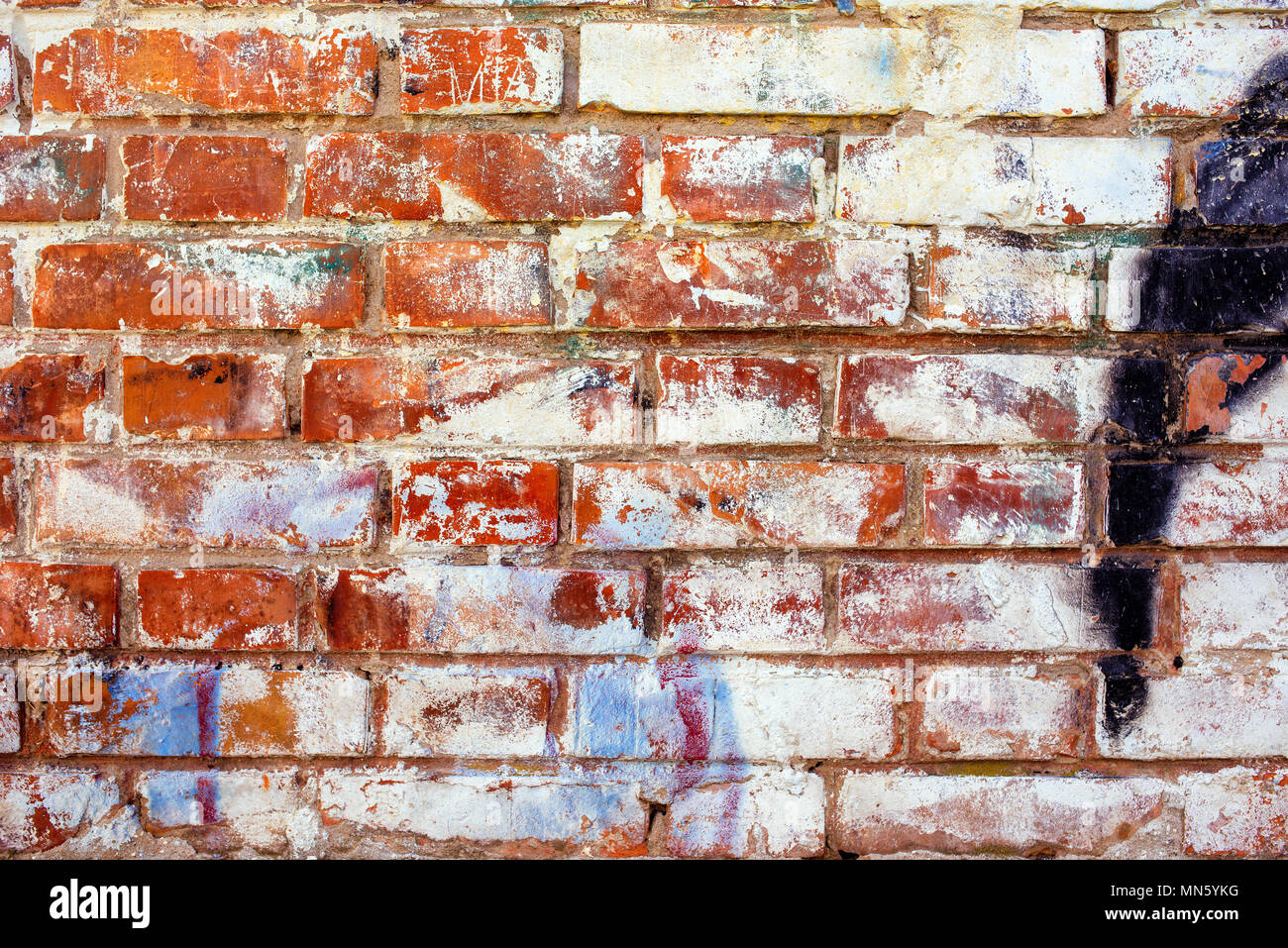 Grunge vecchio muro di mattoni in dettaglio come sfondo Foto Stock