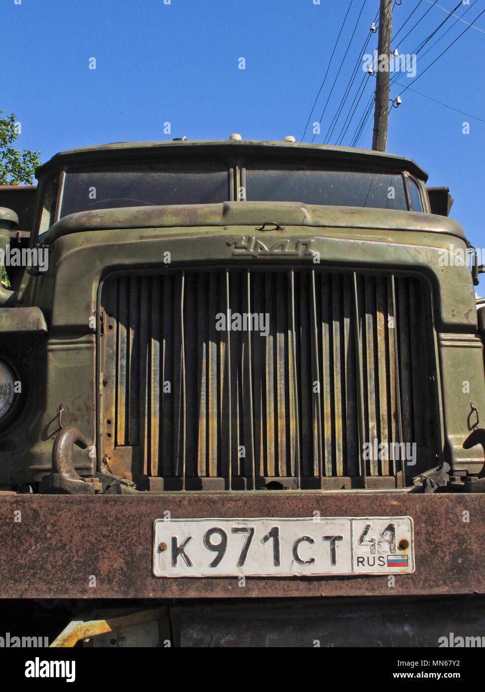 Yelizovo, petropavlovsk,kamchatka, Siberia, Russia, vecchio, sovietici, carrello Foto Stock