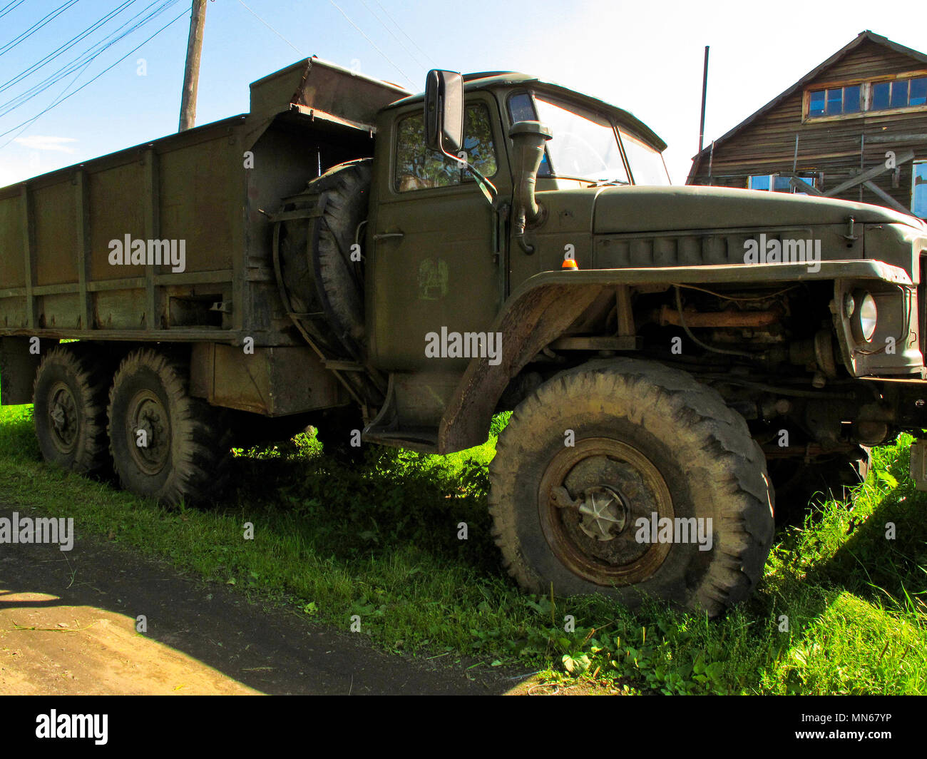Yelizovo, petropavlovsk,kamchatka, Siberia, Russia, vecchio, sovietici, carrello, Foto Stock