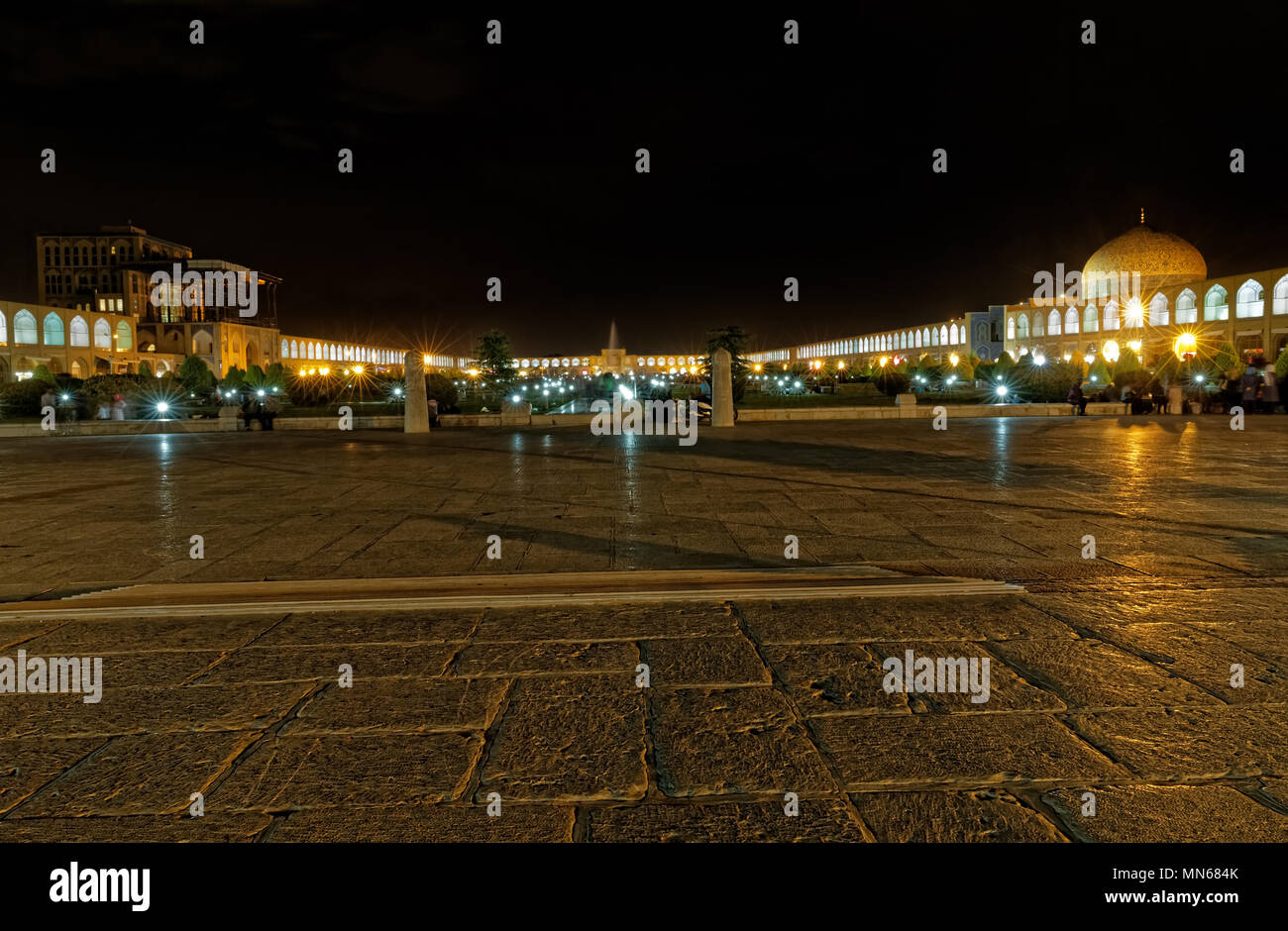 Isfahan Imam Square notte Foto Stock