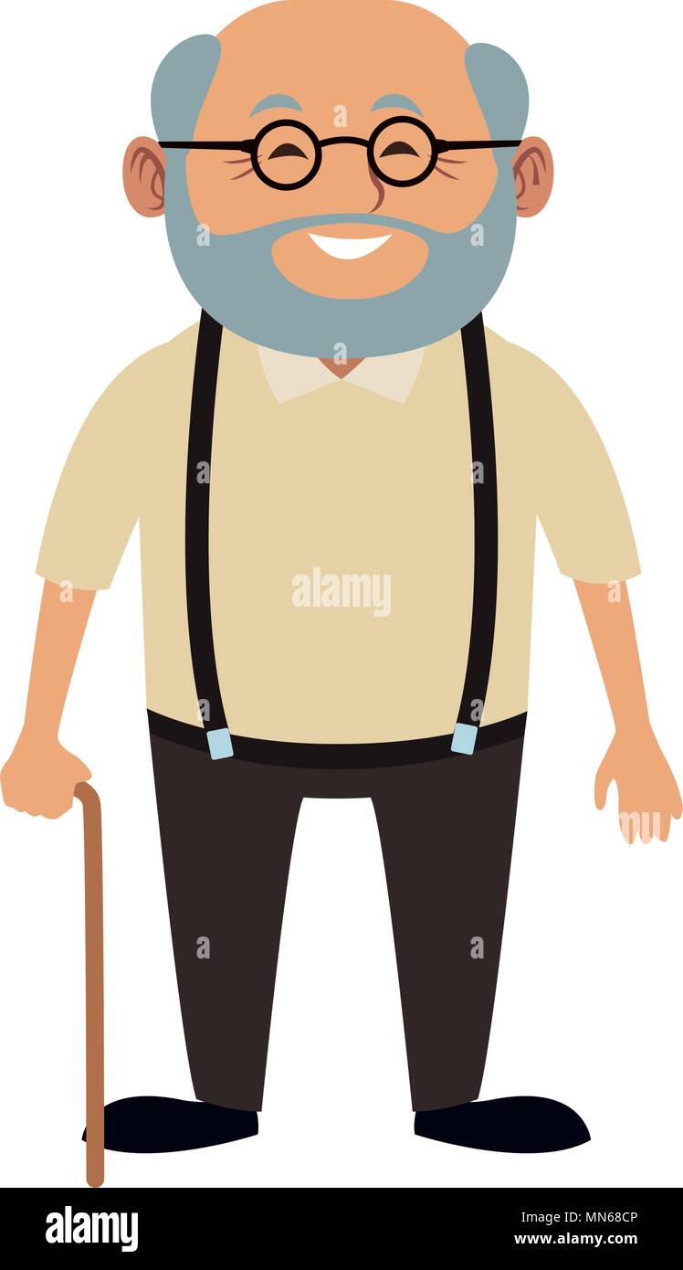 Nonno simpatico cartoon Illustrazione Vettoriale