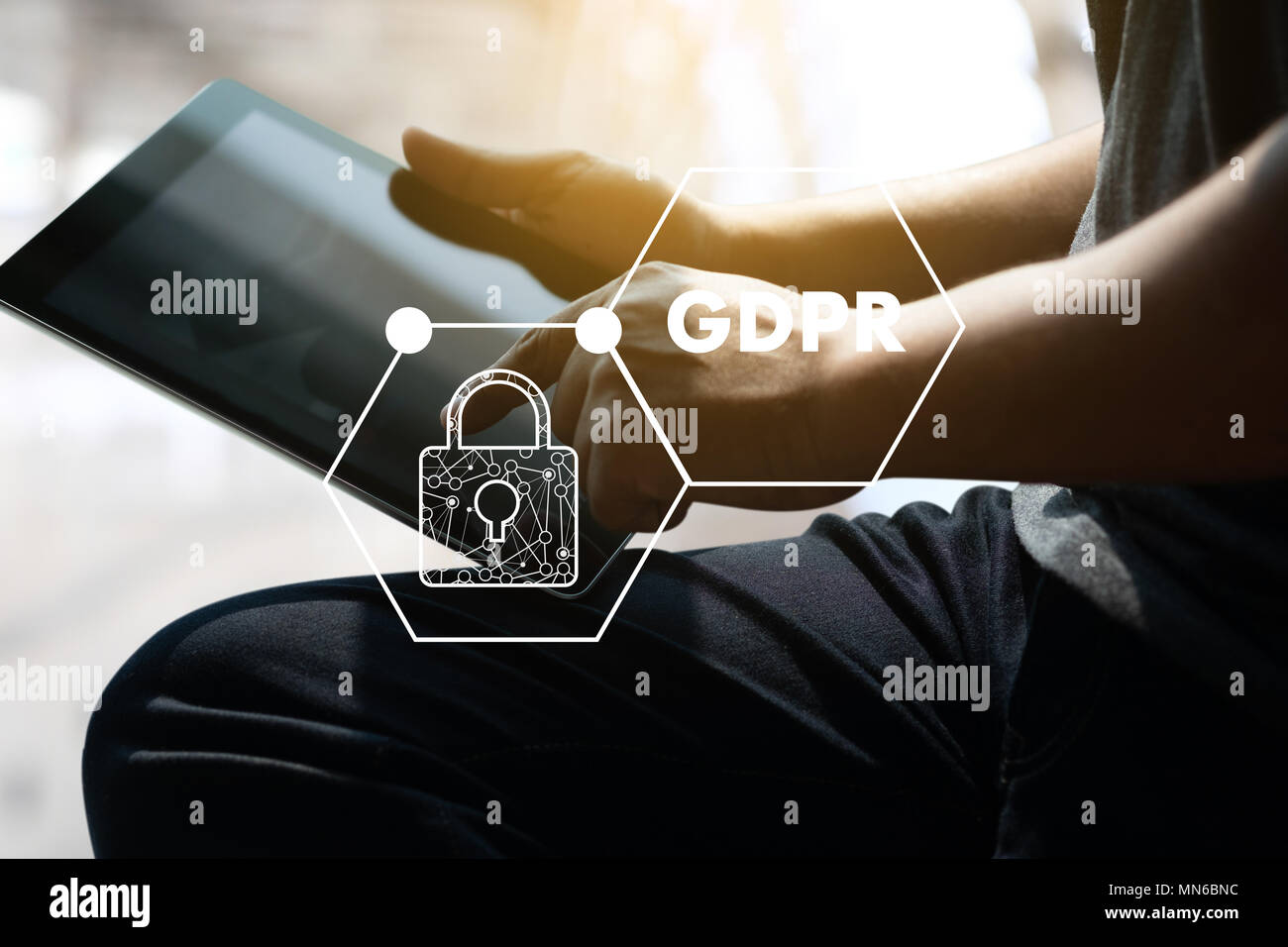 Il PILR. Protezione dei dati il regolamento esso tecnologo per la protezione dei dati del sistema di protezione dello schermo Foto Stock