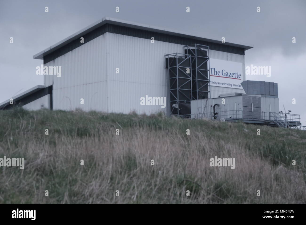 Abbandonato vecchi edifici industriali e magazzini, Middlesbrough, Regno Unito Foto Stock