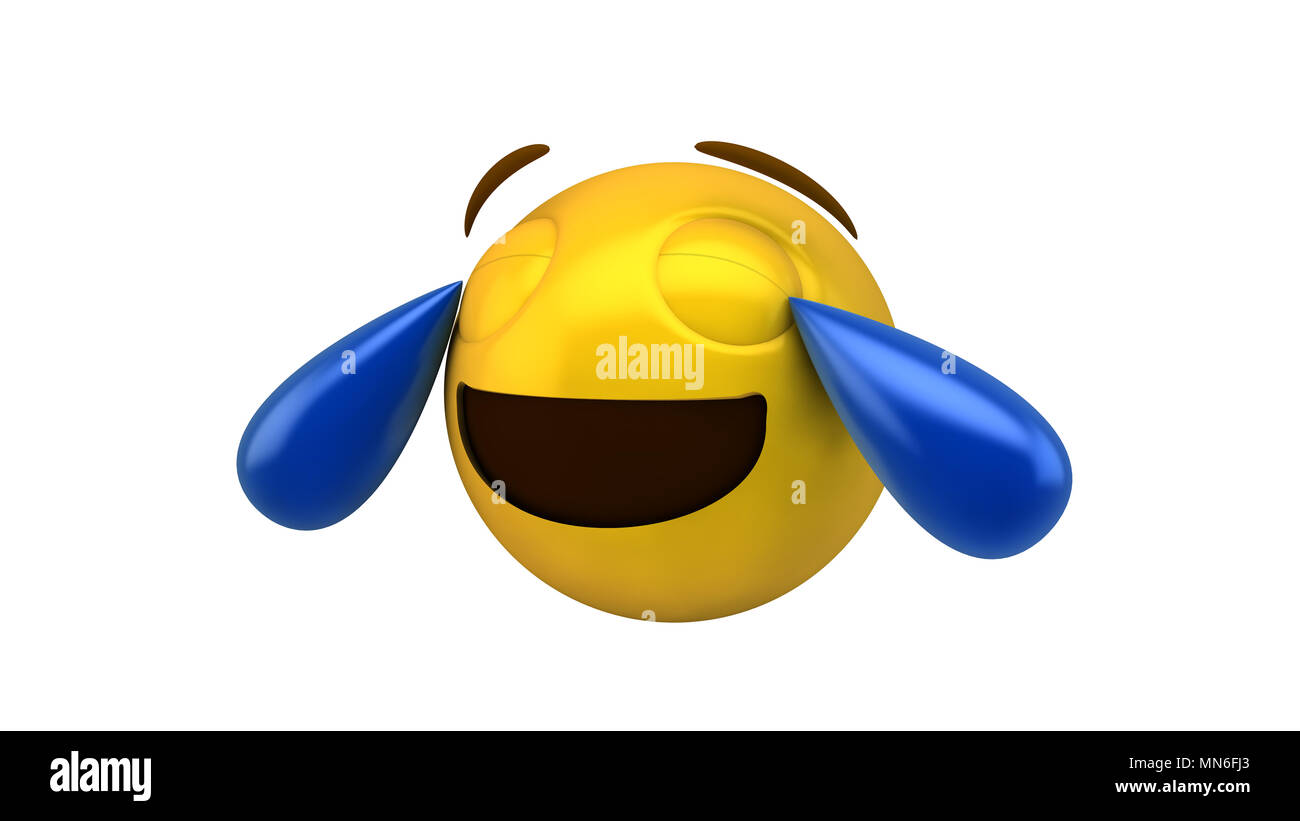 Isolato 3d rendering di ridere emoticon Foto Stock