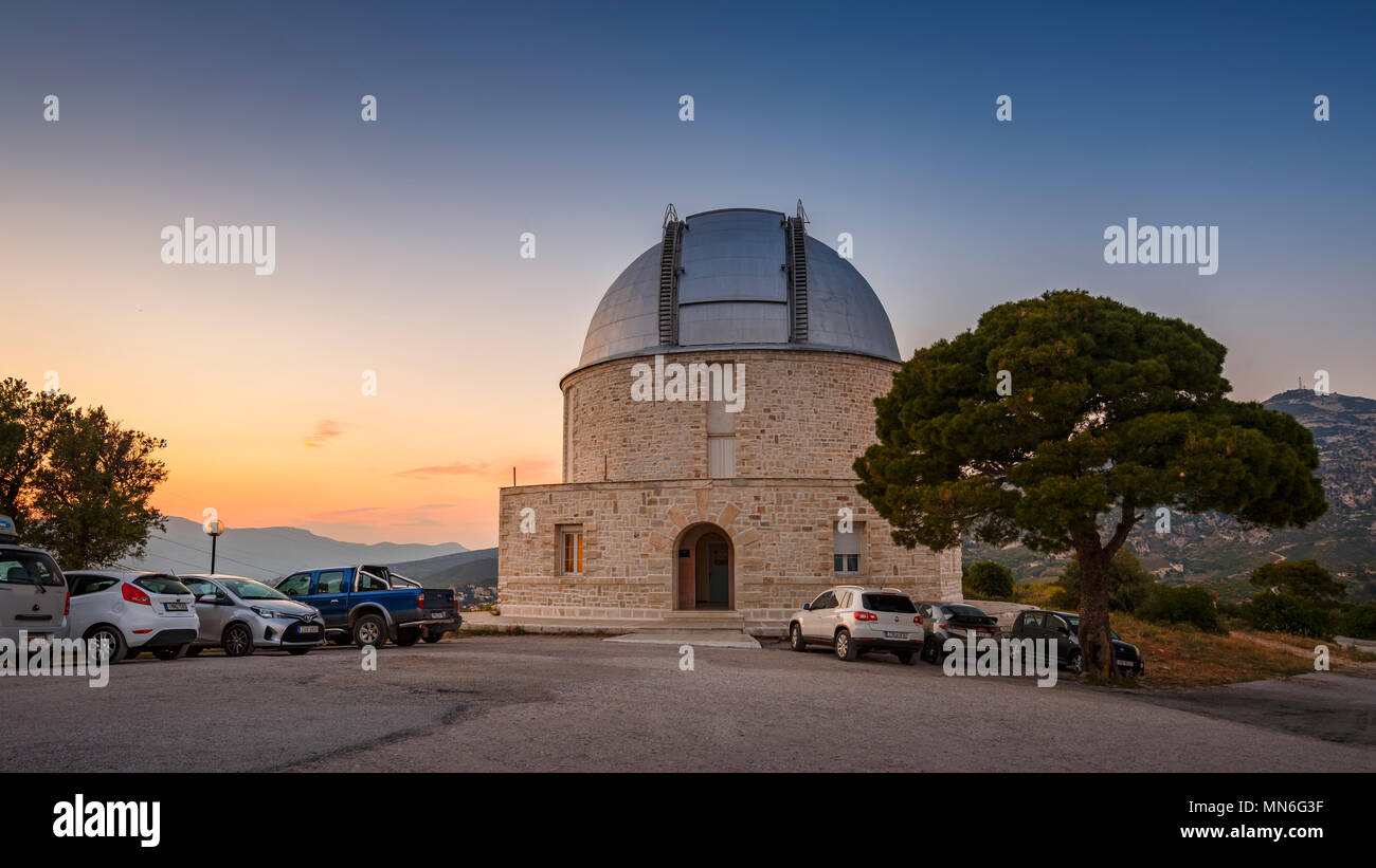 Athens, Grecia - 13 Maggio 2018: il telescopio dell'Osservatorio nazionale di Atene in Penteli, Grecia. Foto Stock