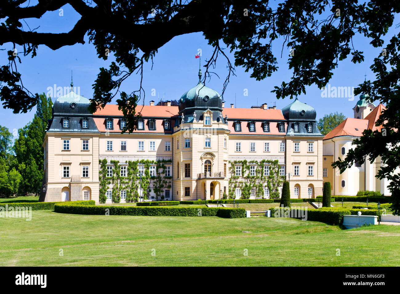 Barokni zamek Lany (oficialni letni sidlo ceskych presidentu), Stredocesky kraj, Ceska republika / castello barocco Lany (ufficiale sede estiva della Repubblica ceca Foto Stock