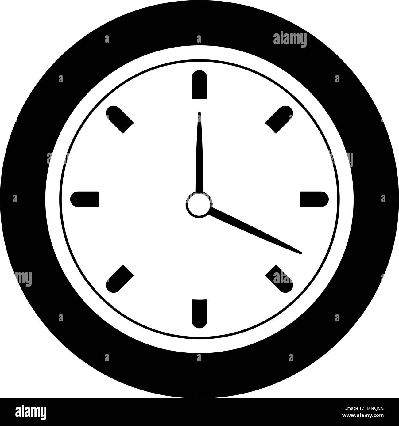 Orologio da parete simbolo nei colori bianco e nero Illustrazione Vettoriale