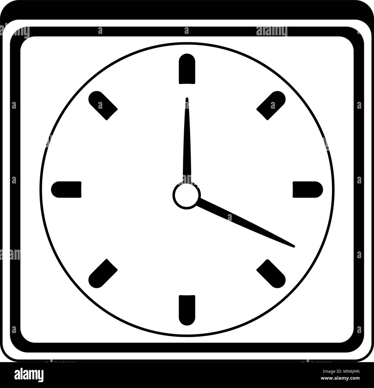 Orologio da parete simbolo nei colori bianco e nero Illustrazione Vettoriale
