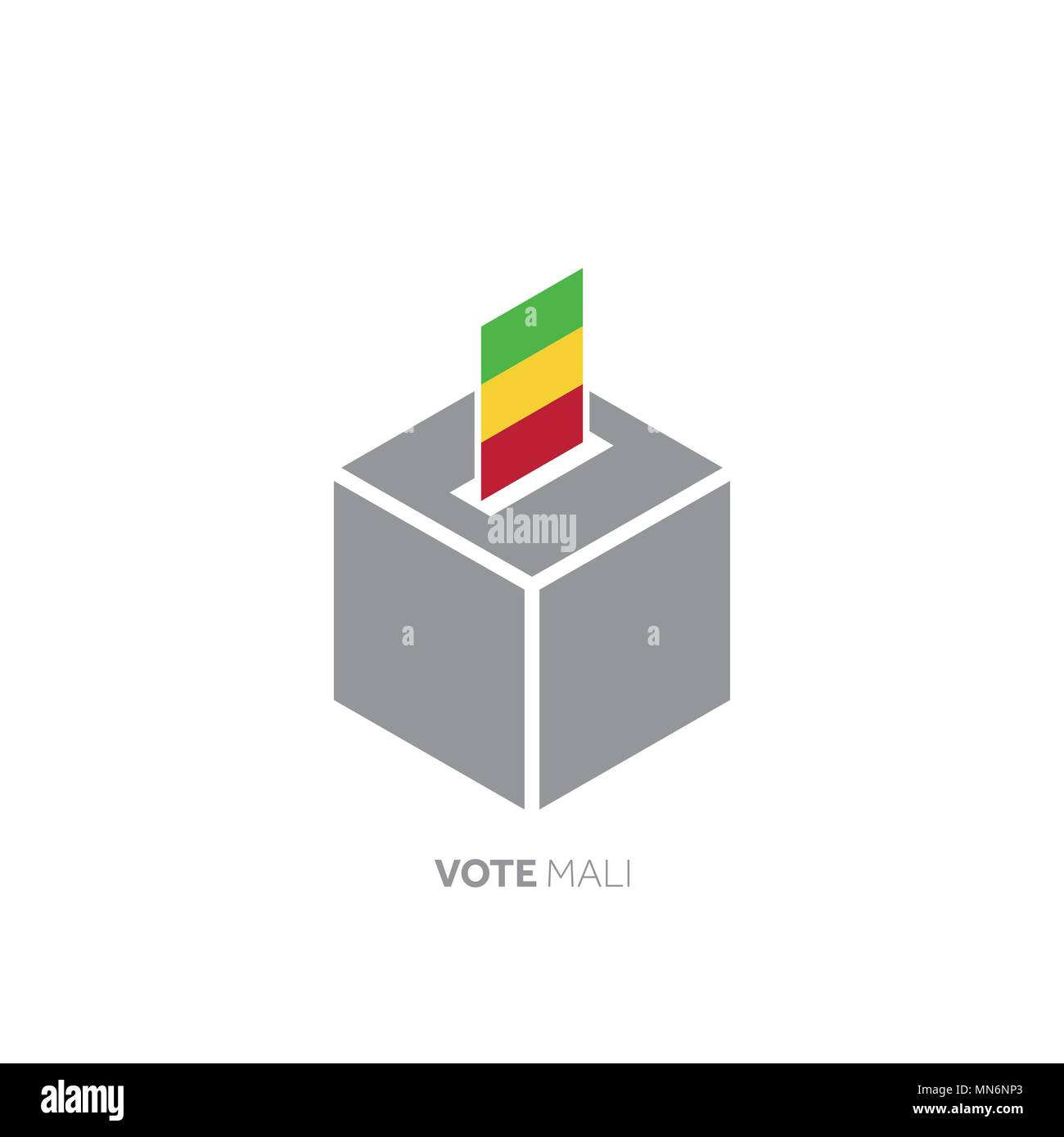 Mali concetto di voto. Bandiera nazionale e urne. Illustrazione Vettoriale
