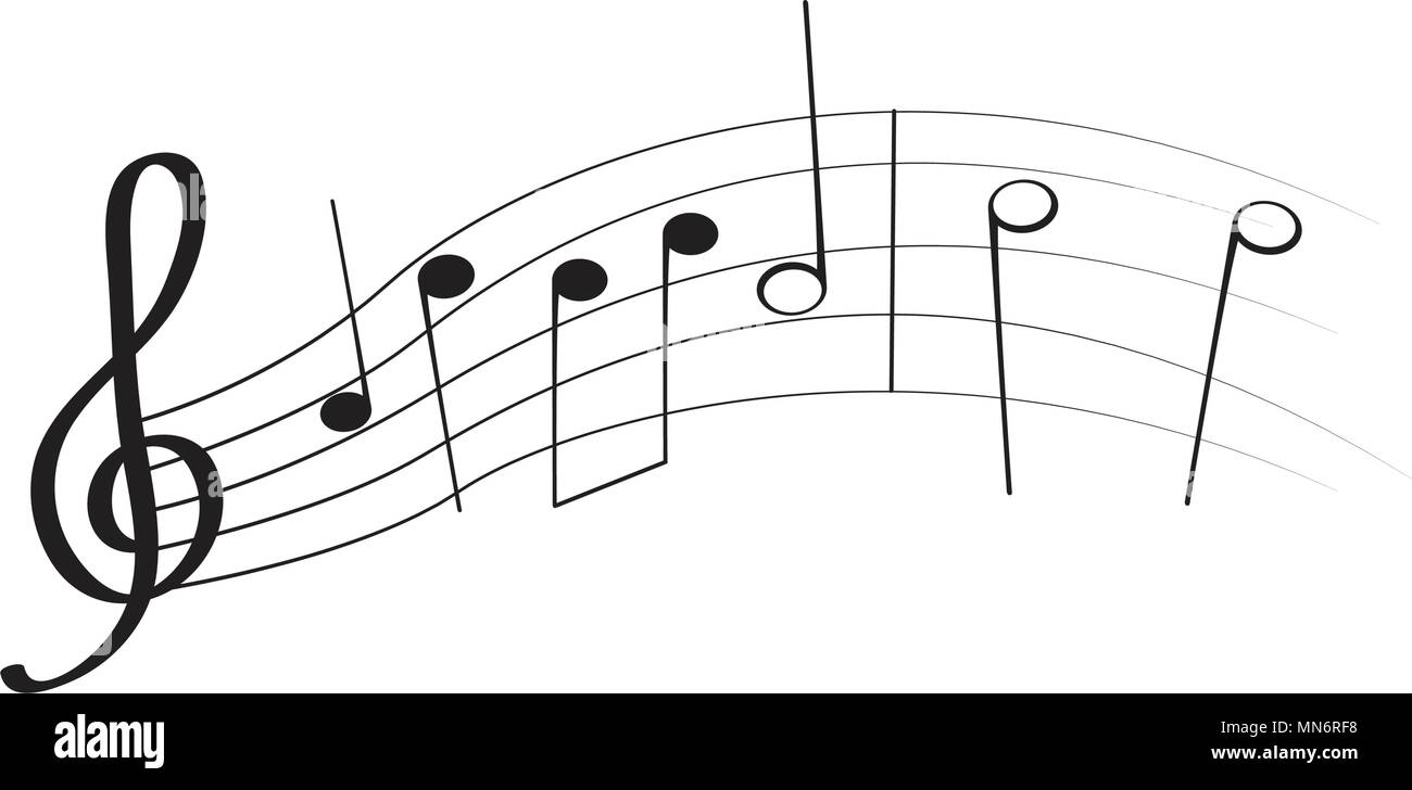 Set di note musicali sul pentagramma Immagine e Vettoriale Alamy