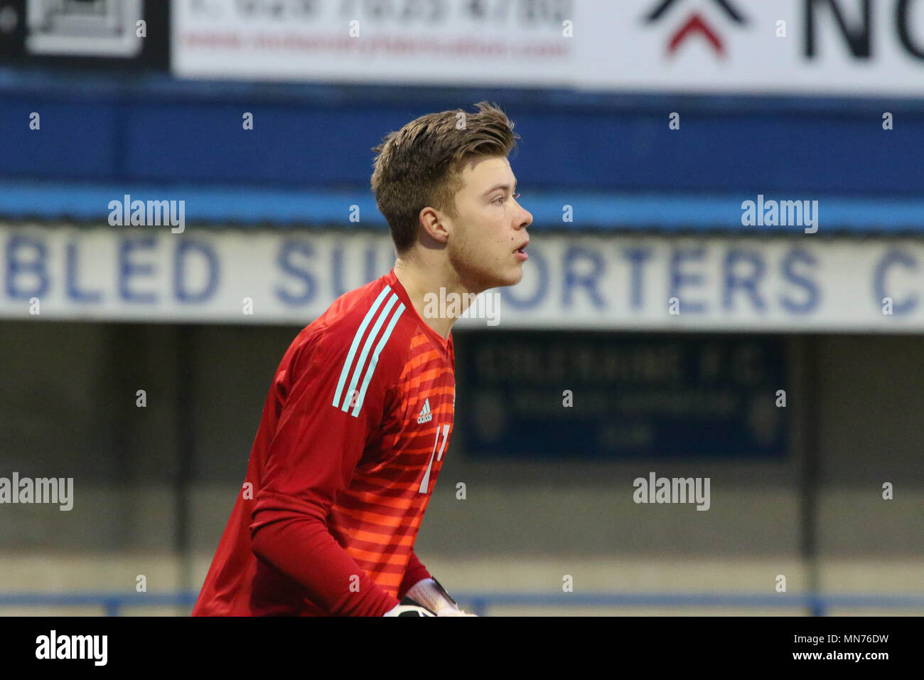 Bailey Peacock- Farrell giocando per l'Irlanda del Nord Under a Coleraine Showgrounds il 26 marzo 2018. 2019 UEFA Under 21 Qualificatore del campionato - Gruppo 2 - Irlanda del Nord 0 Islanda 0. Foto Stock