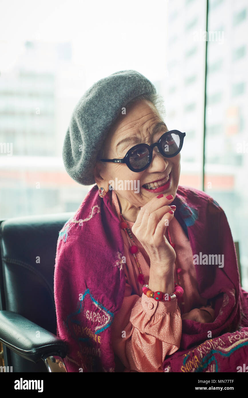 Donna maggiore Foto Stock