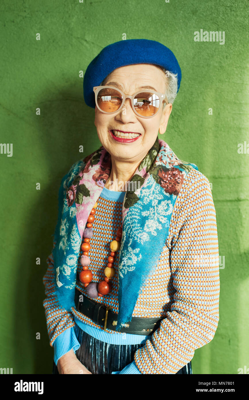 Donna maggiore Foto Stock
