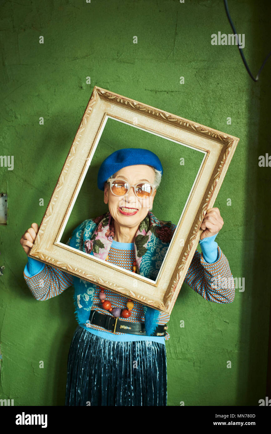 Donna maggiore Foto Stock