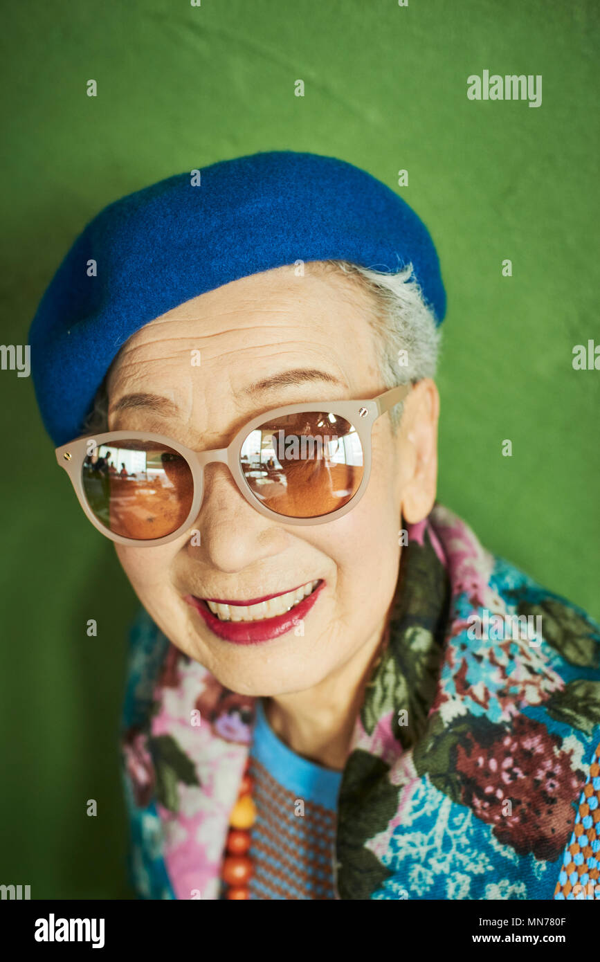 Donna maggiore Foto Stock