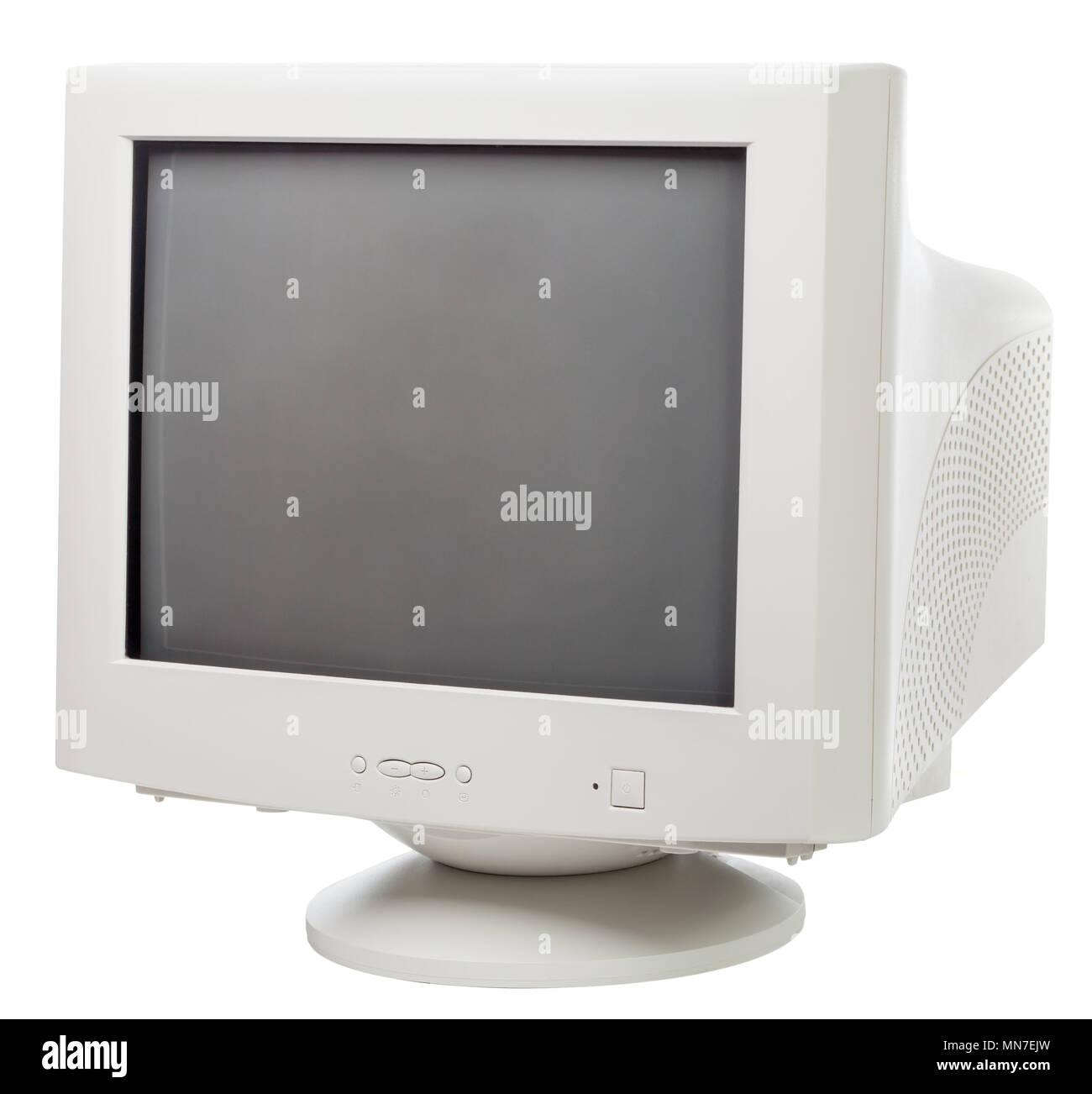 Vintage Crt Monitor Di Computer Con Schermo Nero Isolato Su Sfondo Bianco Foto Stock Alamy