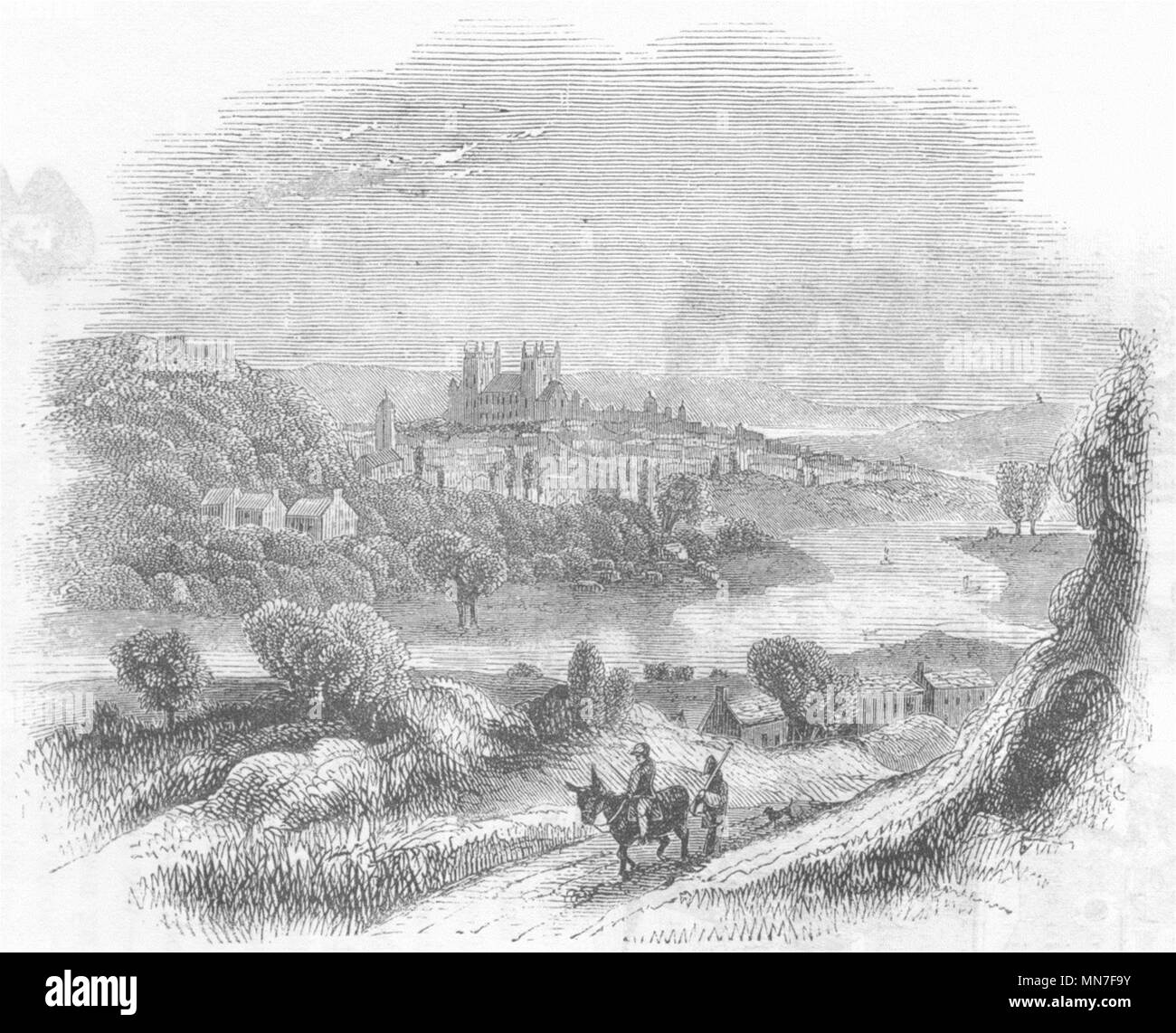 DEVON. Exeter 1845 antica vintage delle immagini di stampa Foto Stock
