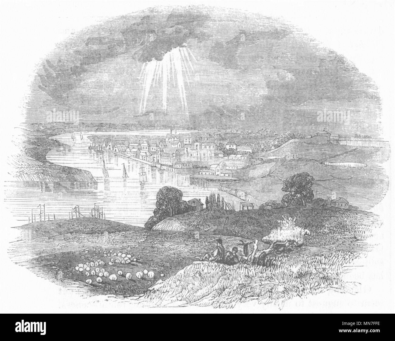 KENT. Chatham 1845 antica vintage delle immagini di stampa Foto Stock