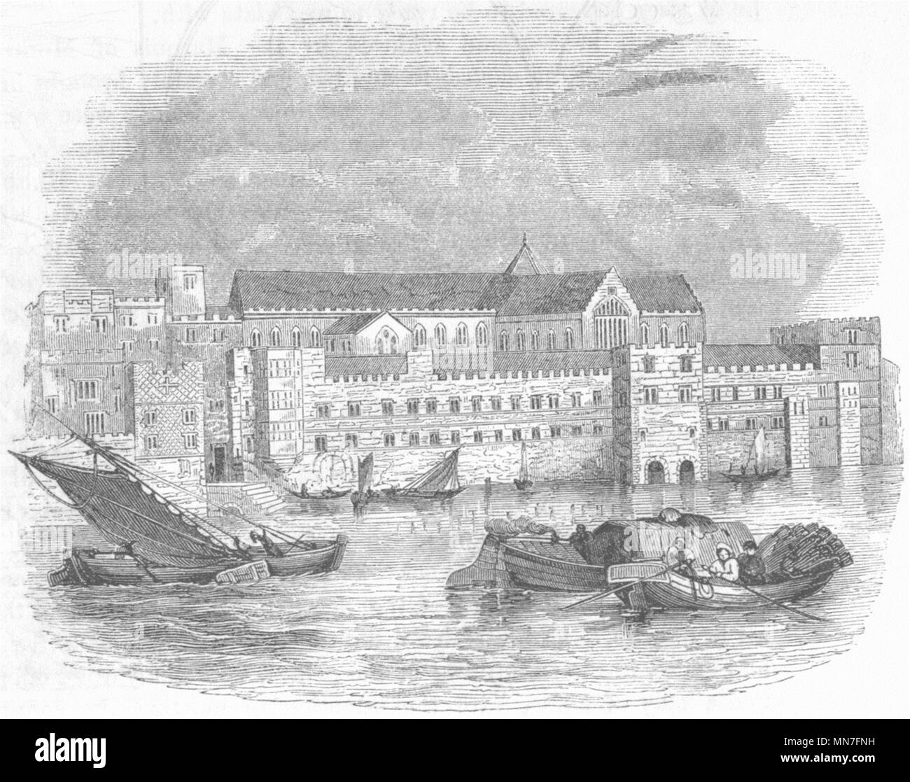 Londra. Il Savoy Palace(Visscher)1661 1845 antica vintage delle immagini di stampa Foto Stock