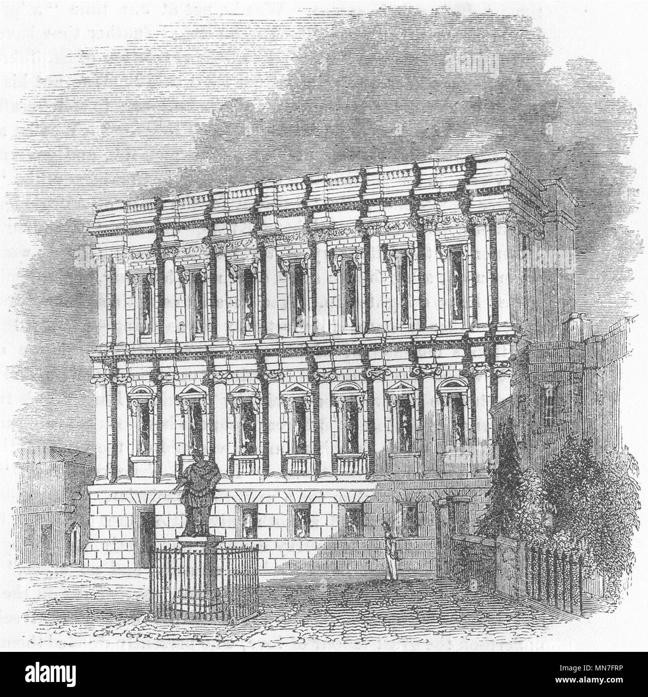 Edifici. Banqueting-camera. Ct interna 1845 antica vintage delle immagini di stampa Foto Stock