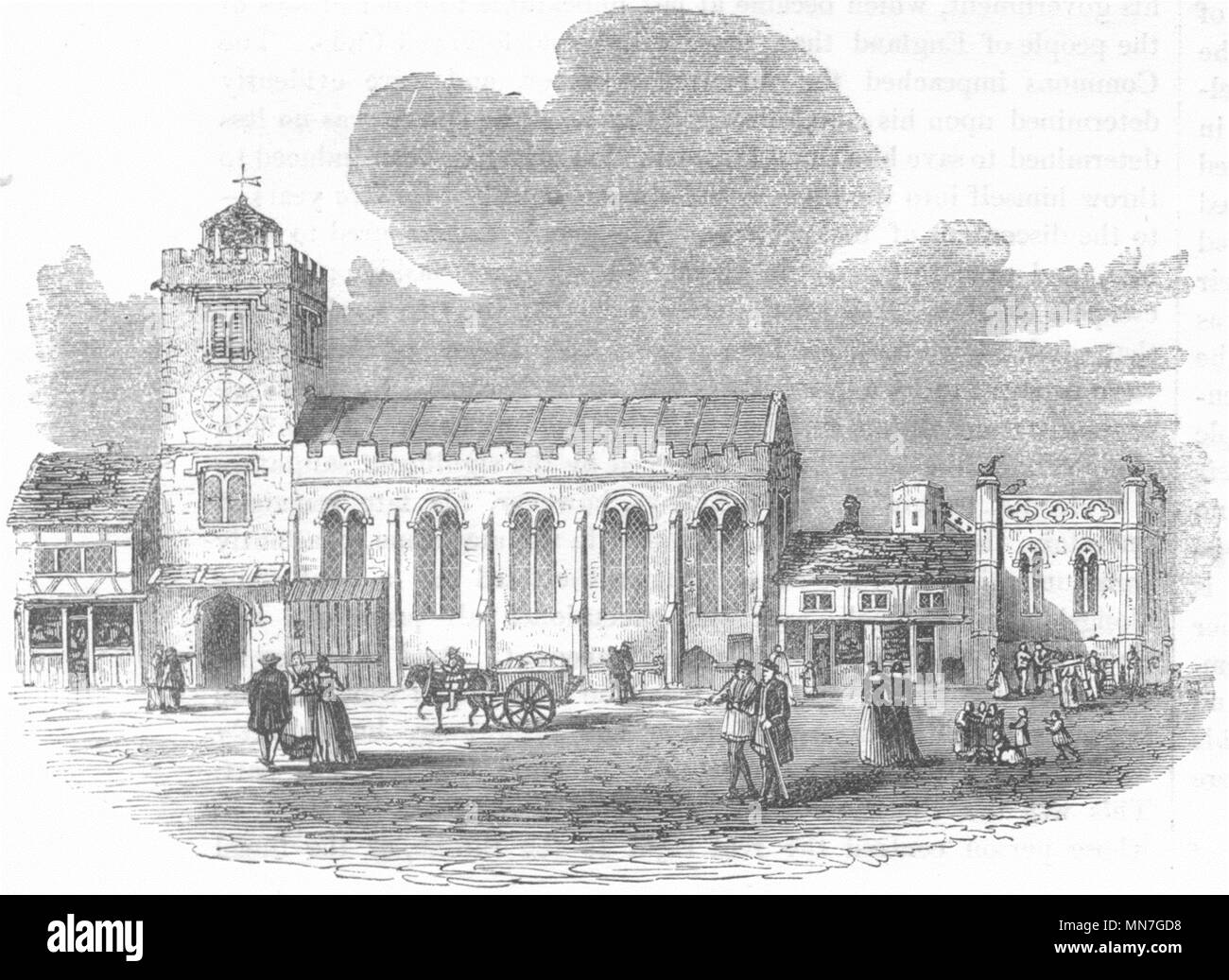 Londra. St Michael le Quern 1845 antica vintage delle immagini di stampa Foto Stock