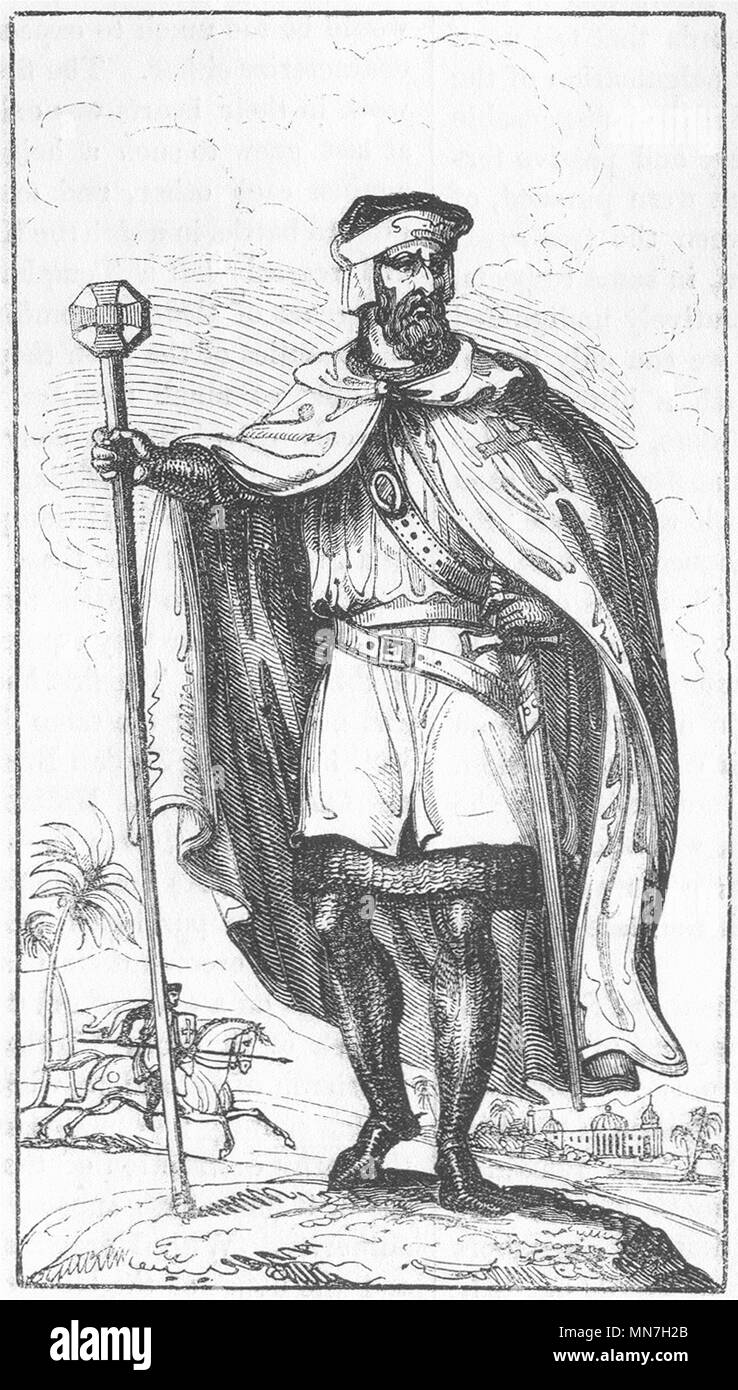 MILITARIA. Cavaliere Templare 1845 antica vintage delle immagini di stampa Foto Stock