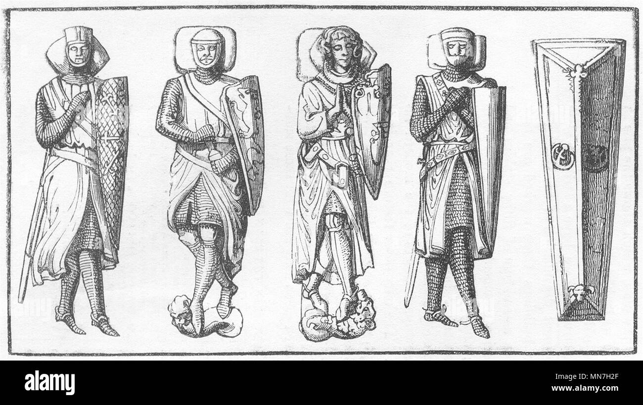 MILITARIA. Le effigi dei Templari 1845 antica vintage delle immagini di stampa Foto Stock