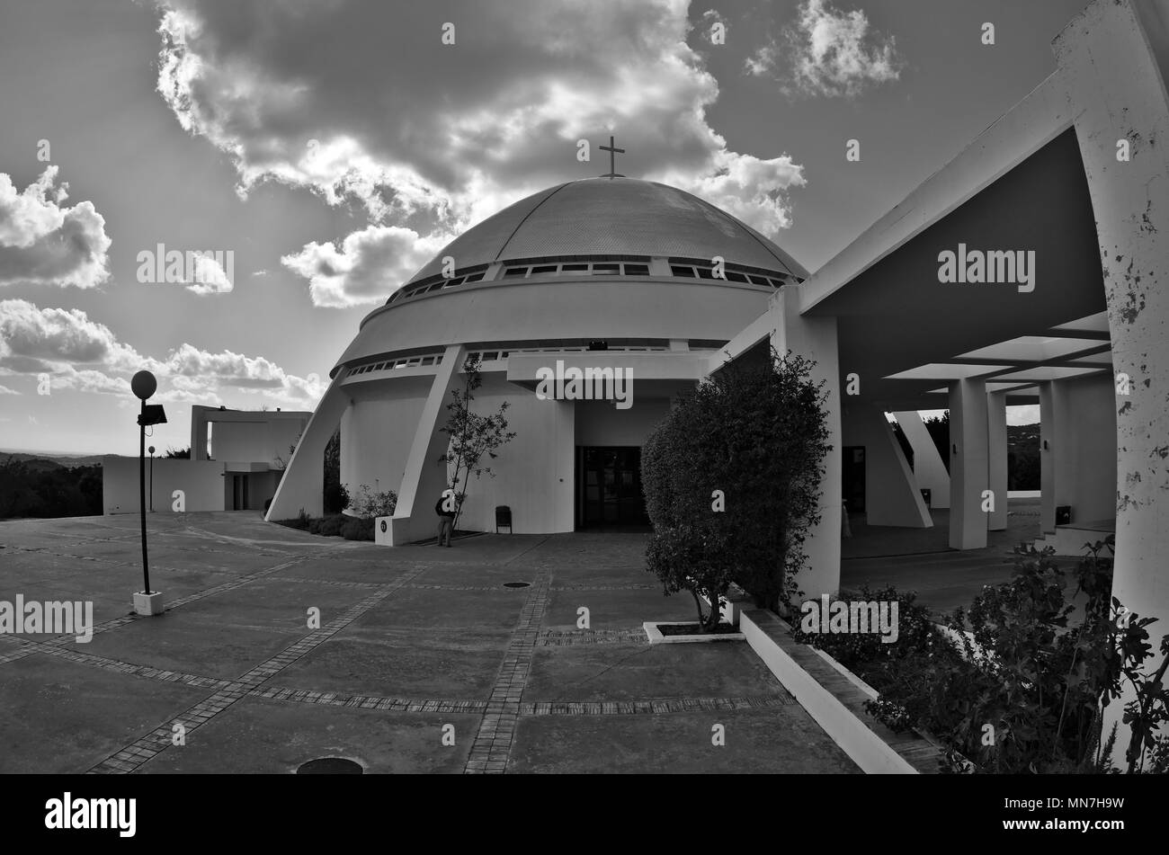 Santuario di Nostra Signora della Misericordia (Santuário de Nossa Senhora da Piedade) durante il tramonto in Loule, Portogallo Foto Stock