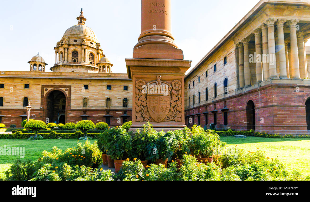 Il Ministero degli Affari Esteri a Nuova Delhi, India, Asia. Una meraviglia dell'architettura europea situata sulla strada Rajpath che collega India Gate. Foto Stock