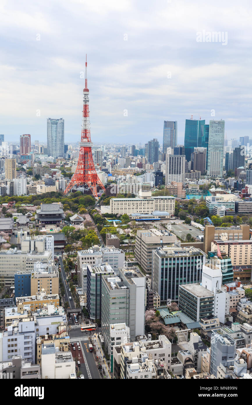 Vista aerea Torre di Tokyo cityscape Giappone. Foto Stock