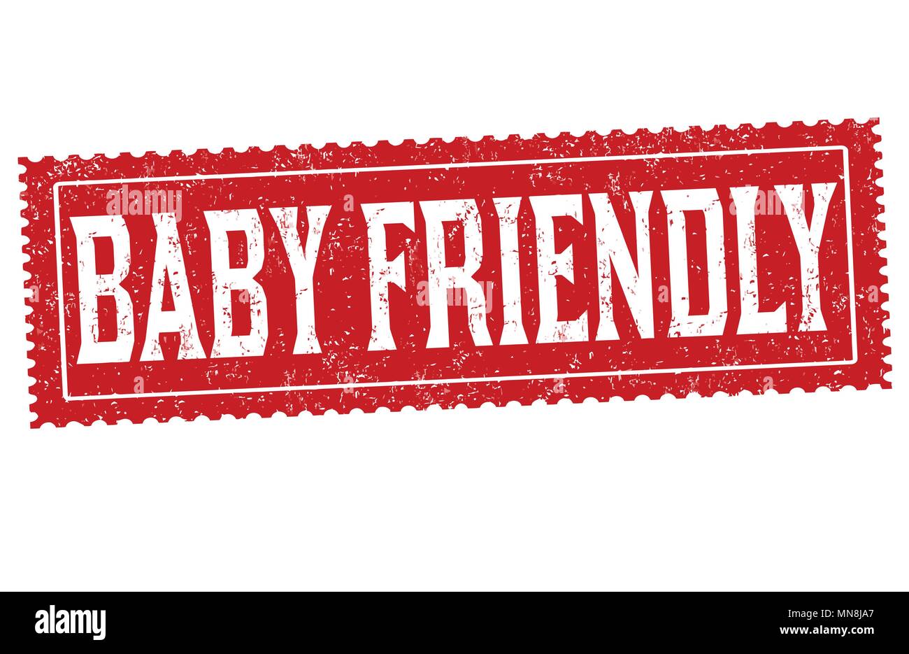 Baby friendly grunge timbro di gomma su sfondo bianco, illustrazione vettoriale Illustrazione Vettoriale