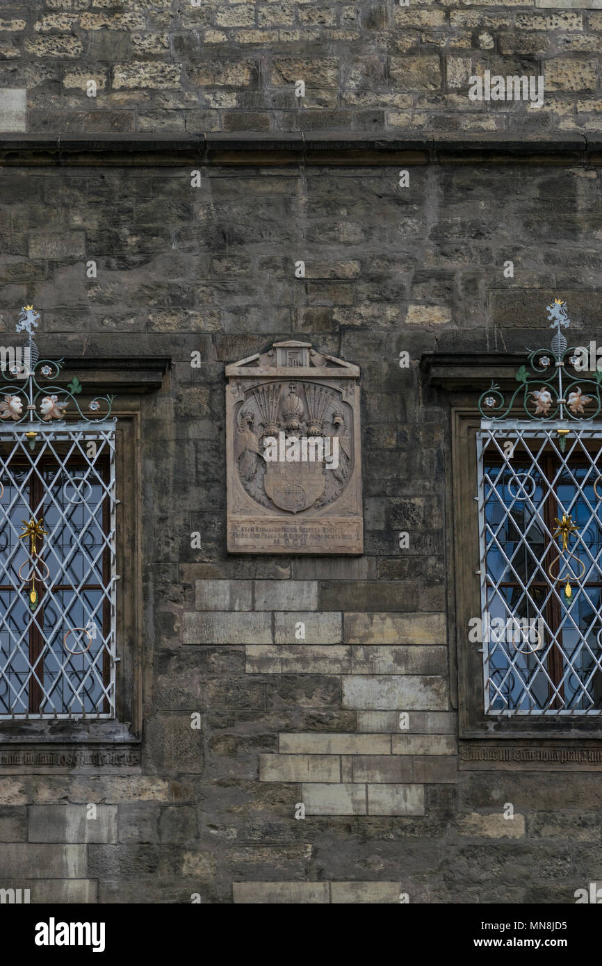 Torre del Nuovo Municipio di Praga nel dettaglio Foto Stock