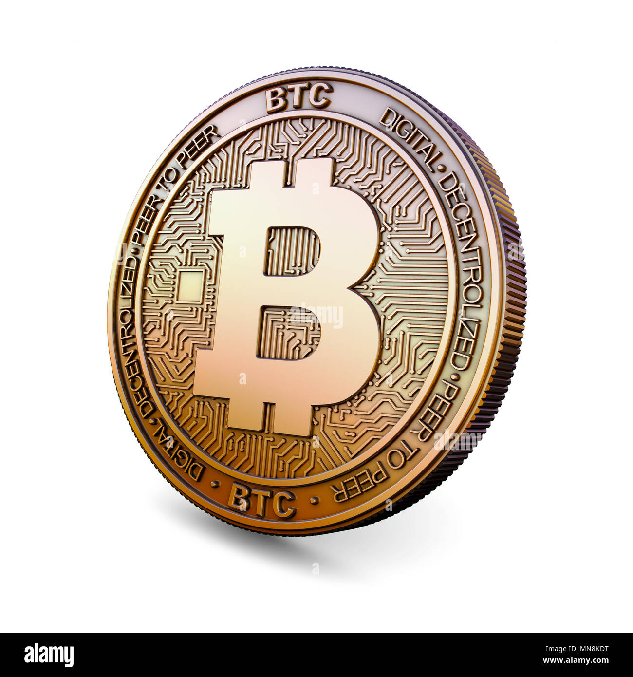 Bitcoin - Cryptocurrency moneta. Il rendering 3D Foto Stock