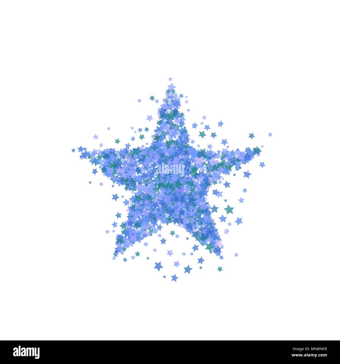 Blue Star burst. Modello di stellata Illustrazione Vettoriale