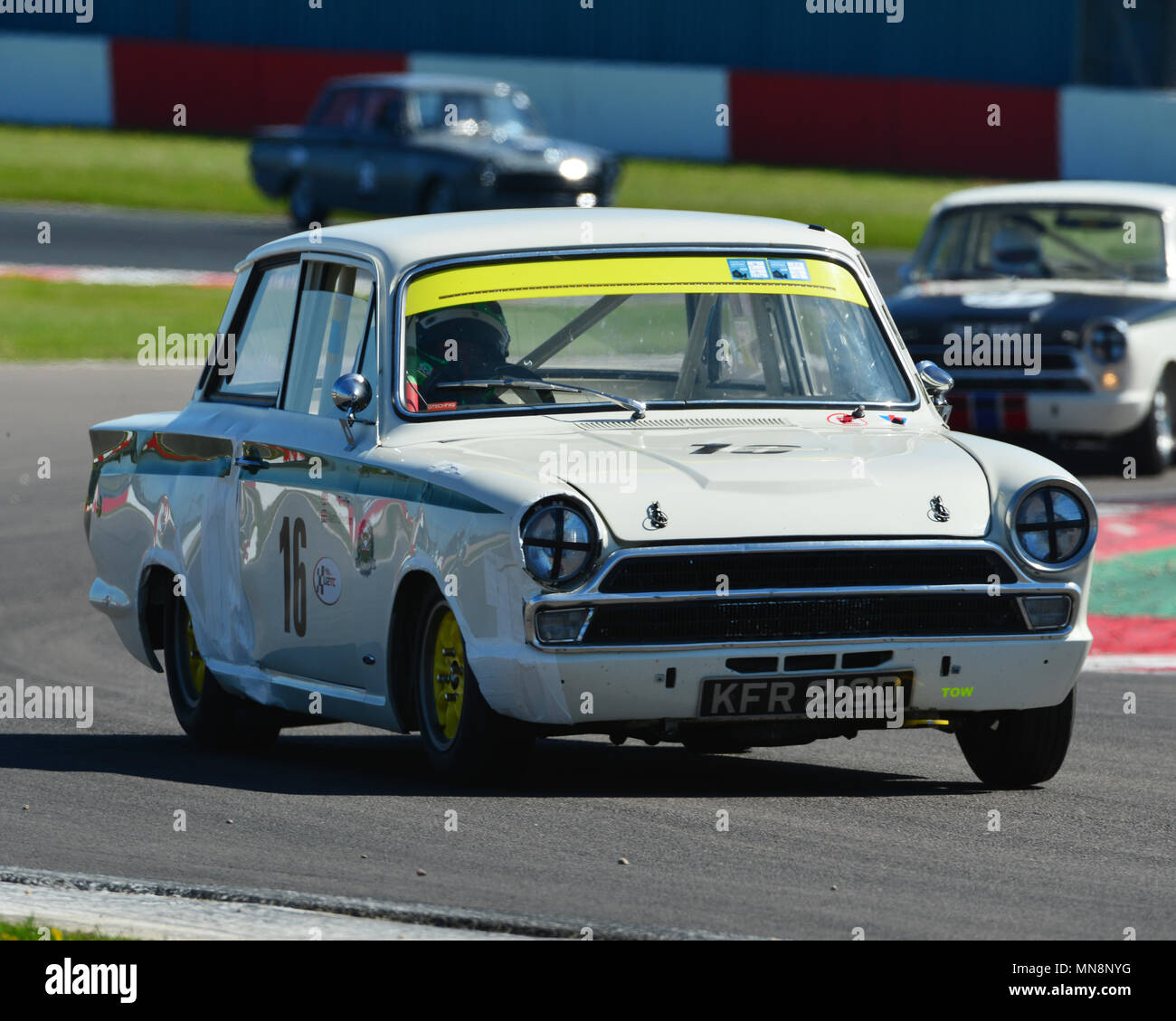 David Tomlin, Martin Stretton, Ford Cortina Lotus, U2TC Trofeo per pre 66 sotto due litri Touring Cars, U2TC Trofeo, pre-66 al di sotto di 2 litro touring cars Foto Stock