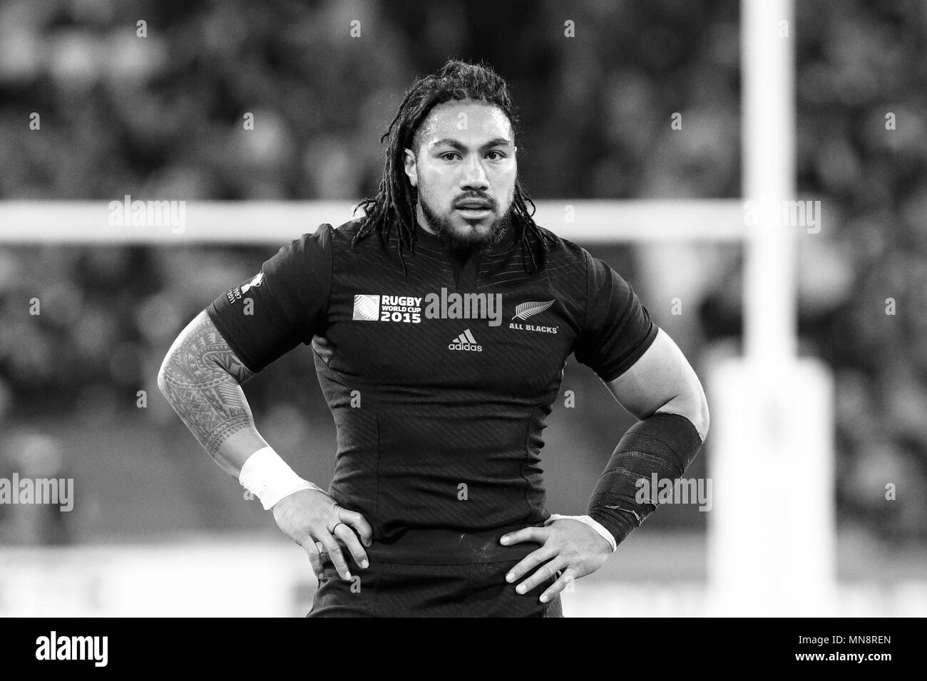 Ma'un Nonu del NZW All Blacks durante l'IRB RWC 2015 match tra Nuova Zelanda All Blacks v Namibia- Pool C corrispondono 12 presso lo Stadio, Queen Elizabeth Olympic Park. Londra, Inghilterra. 24 Settembre 2015 Foto Stock