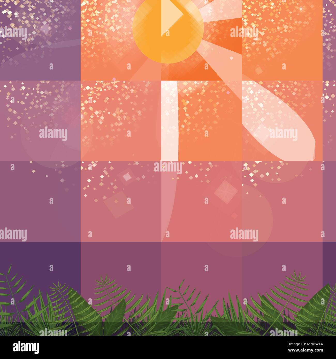 Abstract di natura estate in tempo al tramonto con oro luccica sfondo, immagine EPS vettoriali10 Illustrazione Vettoriale