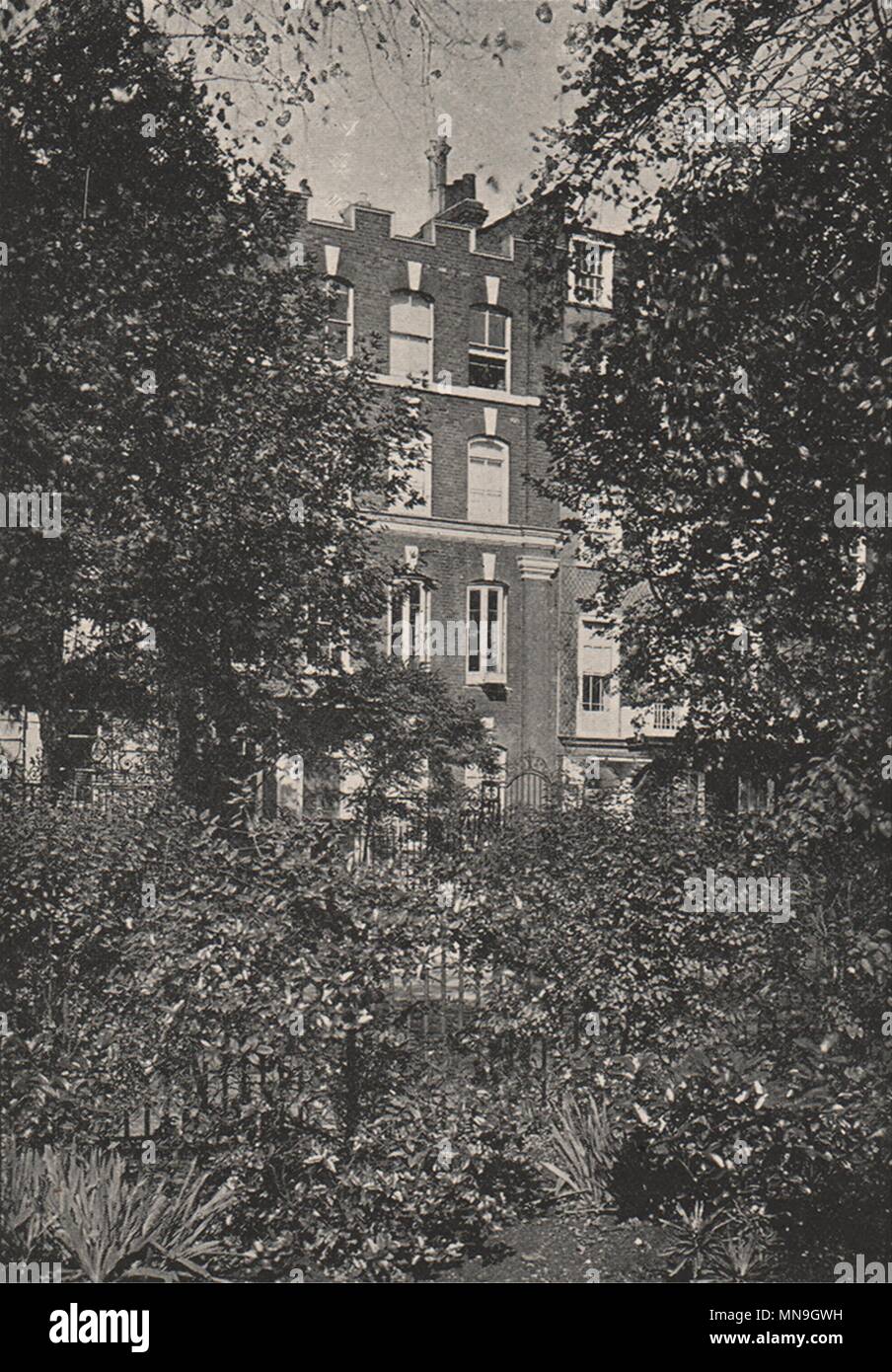CHELSEA. 4, Cheyne a piedi. George Eliot's house. Piccola 1900 antica stampa Foto Stock