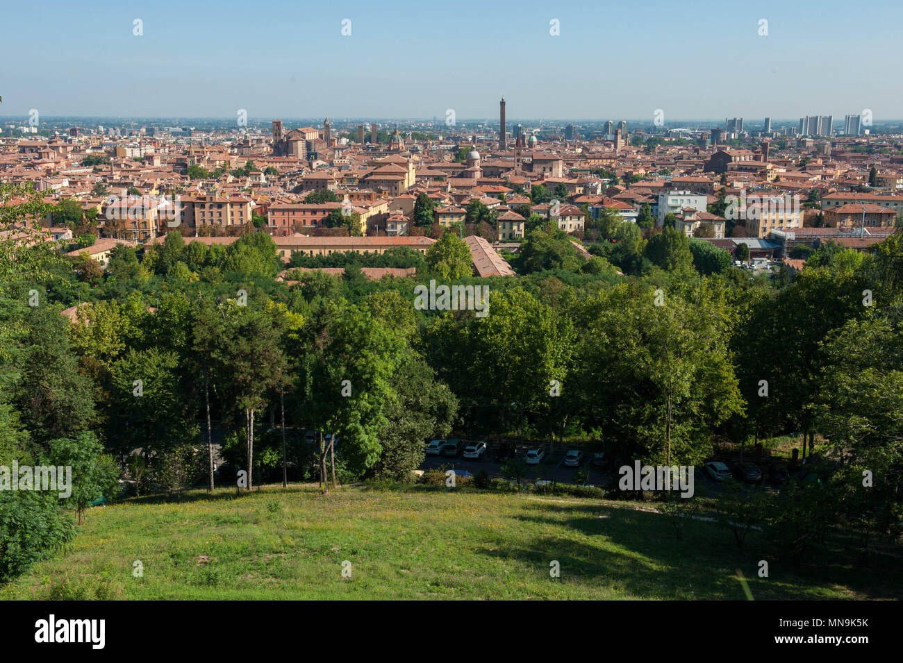 Bologna, città vista da Villa Chigi hill. Italia Foto Stock