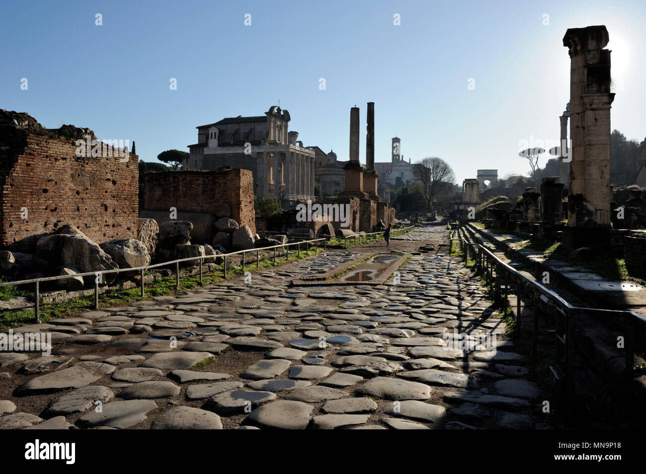 Italia, Roma, Foro romano, via sacra via sacra Foto Stock
