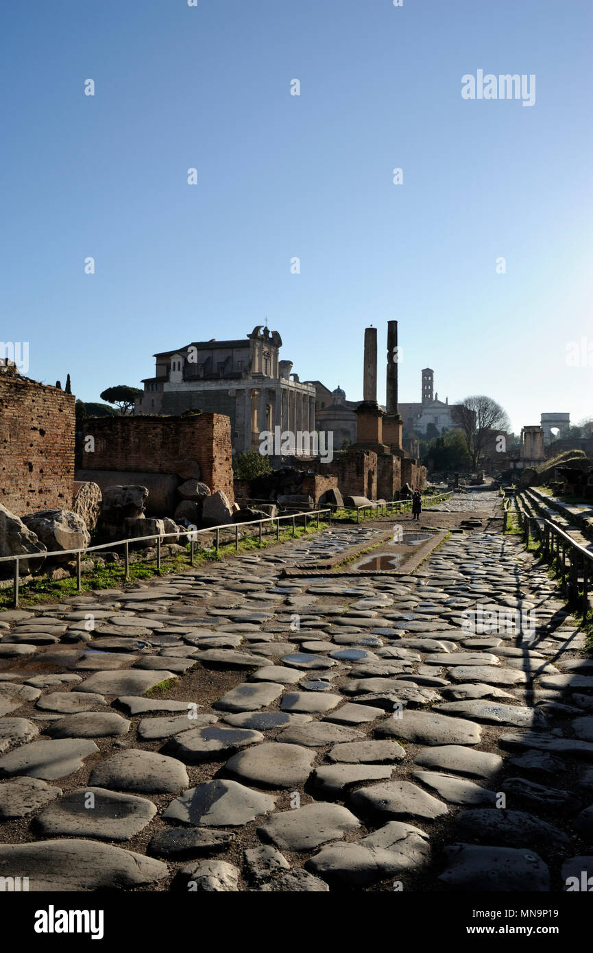 Italia, Roma, Foro romano, via sacra via sacra Foto Stock