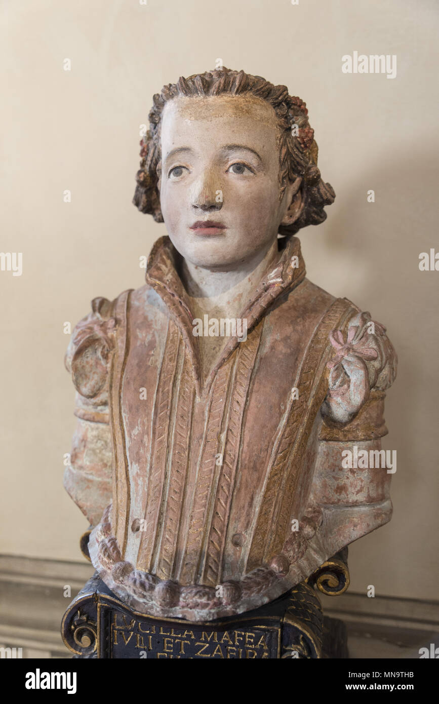 Arte italiana del XVI centruy - Ritratto di Lucilla Maffei , Terracotta - Museo Nazionale del Bargello Firenze Foto Stock