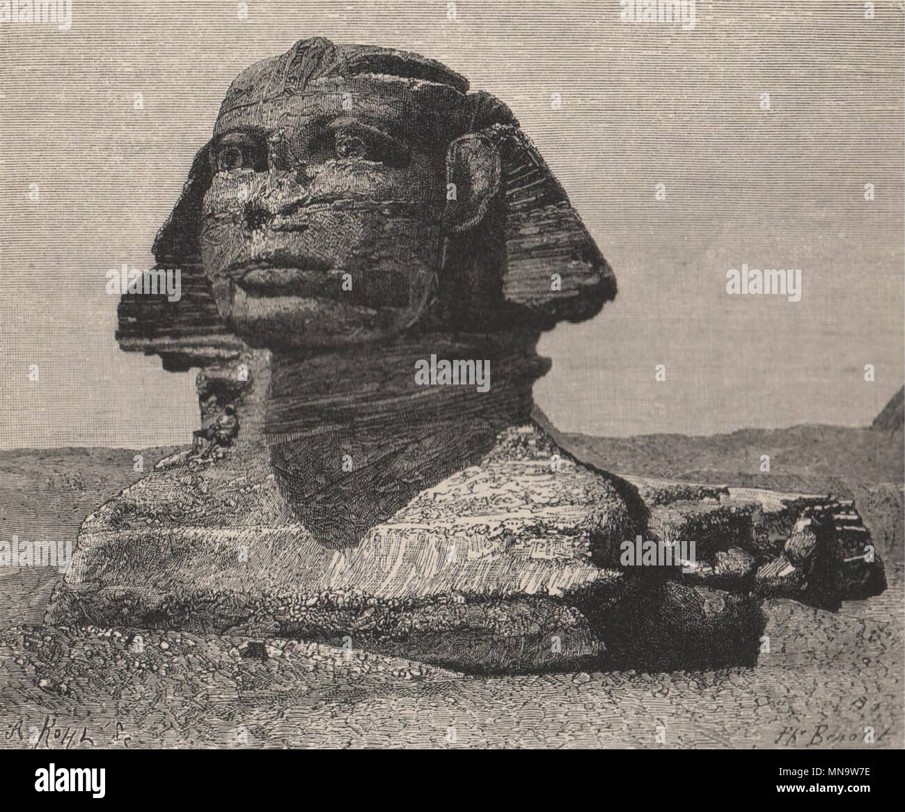 La Sfinge. Egitto 1885 antica vintage delle immagini di stampa Foto Stock