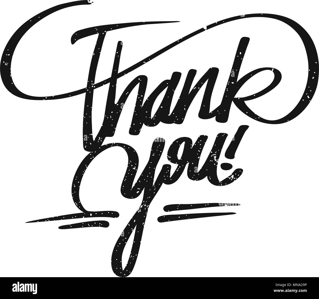 La ringrazio di scritte a matita, Typo disegnati a mano la calligrafia vettore Greeting Card Concept Illustrazione Vettoriale