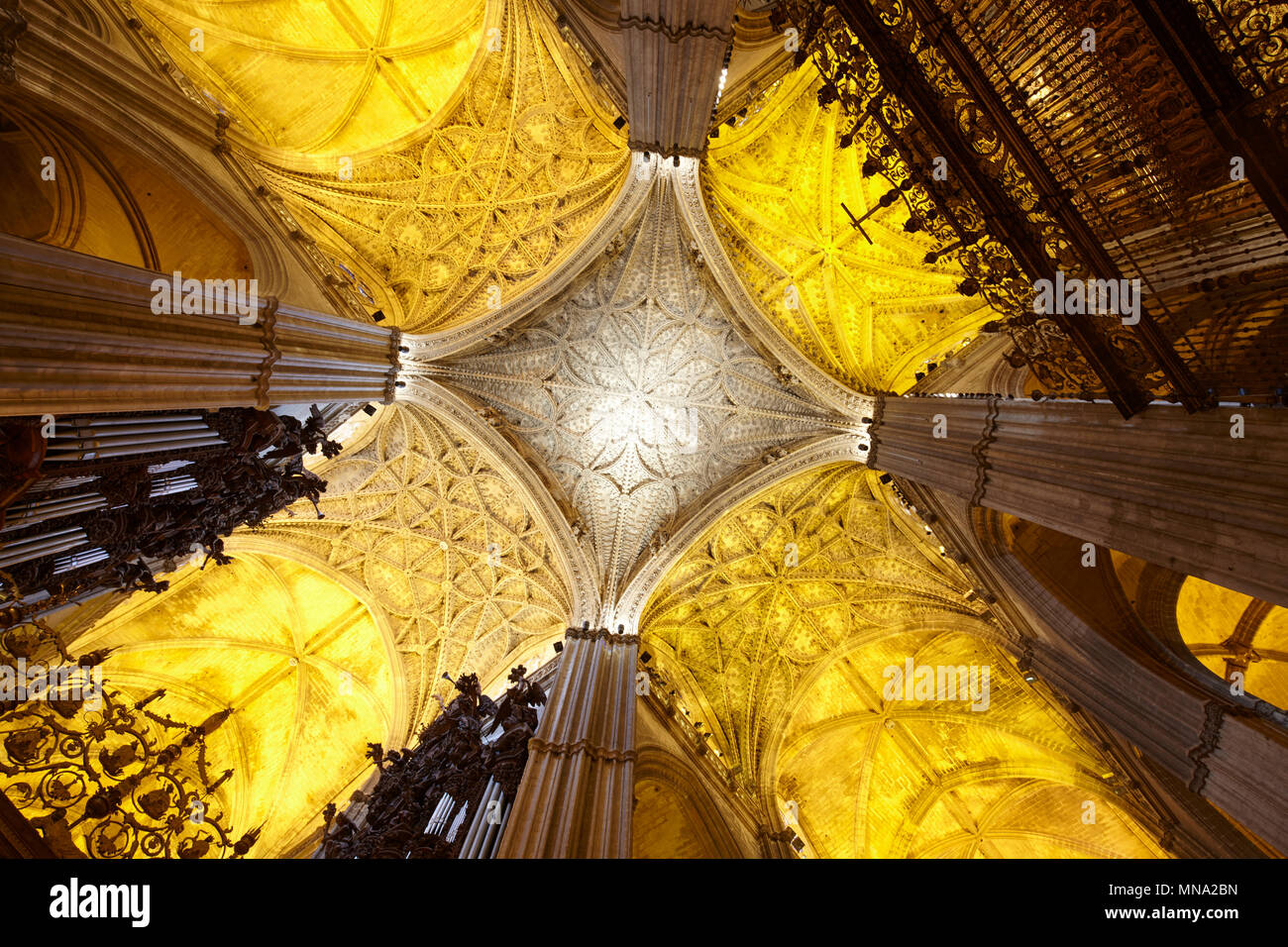 Interno della cattedrale di Siviglia, Spagna Foto Stock