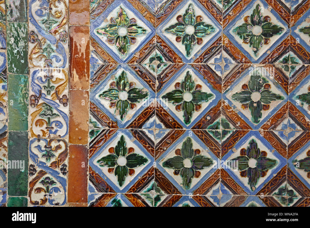 Tilework in Pilato's House o Casa de Pilatos, Siviglia, Spagna Foto Stock