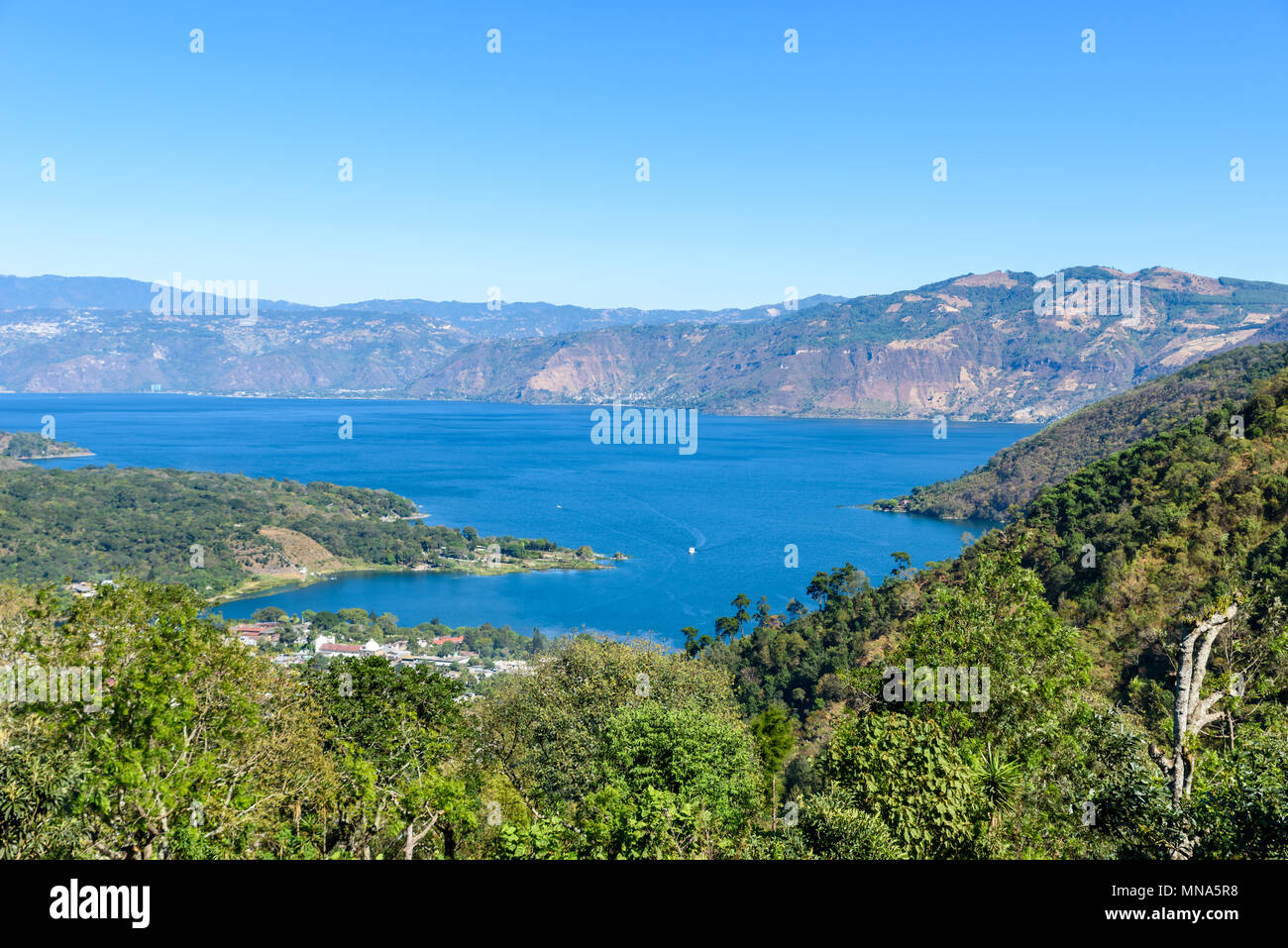 San Lucas Toliman - villaggio al lago Atitlan, Dipartimento di Solola in Guatemala Foto Stock